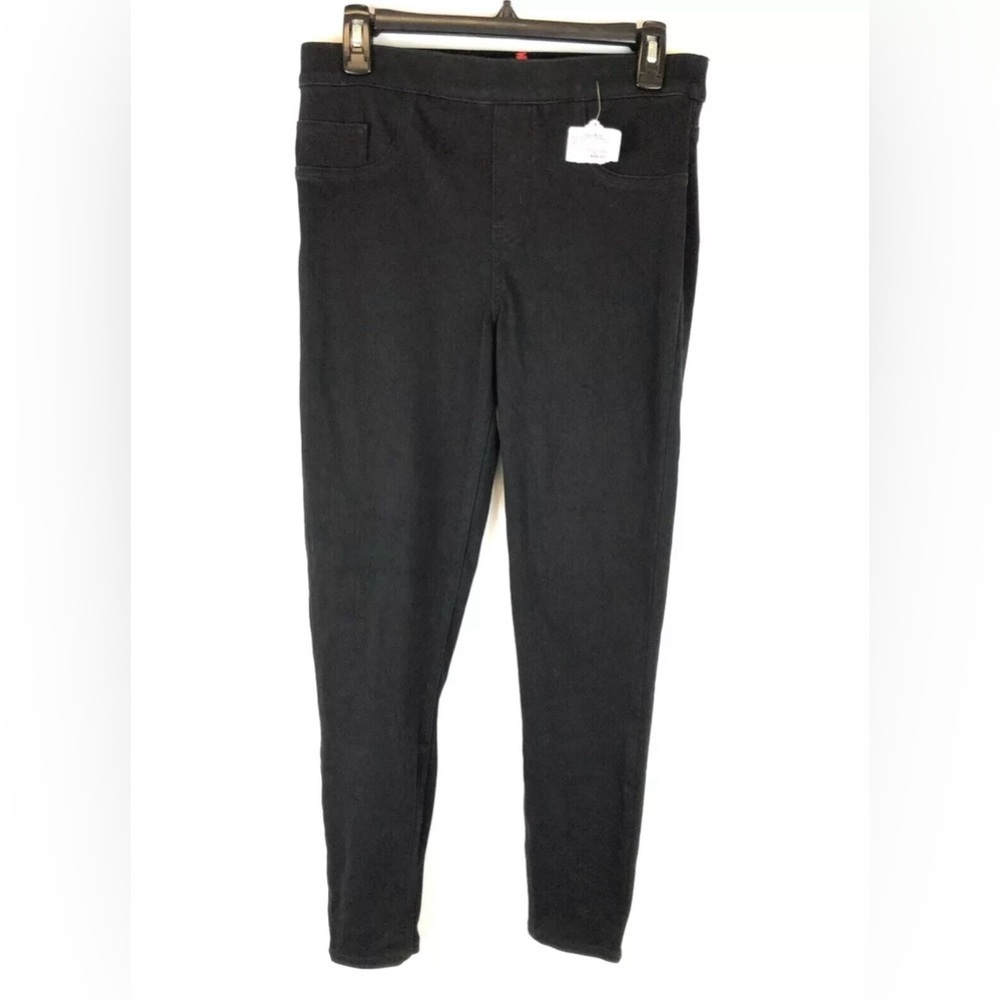 Spanx Cut & Sew Womens Black Cropped Knit Leggings Size Medium